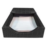 Black Crocodile Embossed Leather Memo Holder